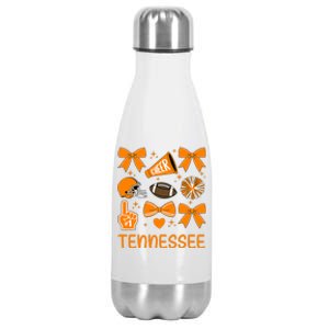 Tennessee Bow Orange For Tn Lovers Football Stainless Steel Insulated Water Bottle