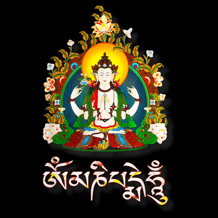 Tibetan Buddha Om Mani Padme Hum Amitabh Cooling Performance Crew T-Shirt