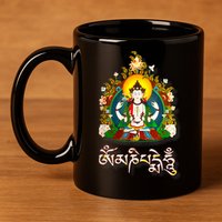 Tibetan Buddha Om Mani Padme Hum Amitabh 11oz C Handle Ceramic Mug