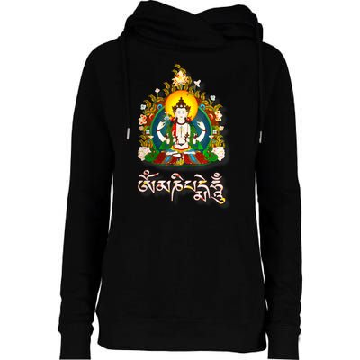 Tibetan Buddha Om Mani Padme Hum Amitabh Womens Funnel Neck Pullover Hood