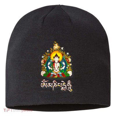 Tibetan Buddha Om Mani Padme Hum Amitabh Sustainable Beanie