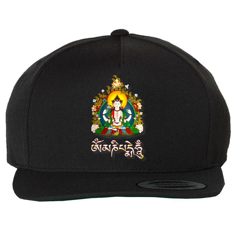 Tibetan Buddha Om Mani Padme Hum Amitabh Wool Snapback Cap