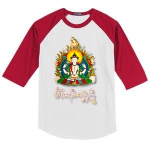 Tibetan Buddha Om Mani Padme Hum Amitabh Kids Colorblock Raglan Jersey