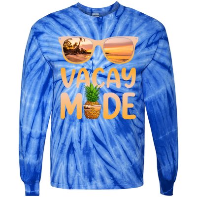 Tropical Beach Palm Tree Ocean Summer Vacation Vacay Mode Meaningful Gift Tie-Dye Long Sleeve Shirt