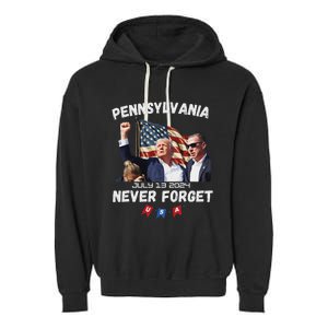 Trump Butler Pennsylvania Never Forget 2024 Garment-Dyed Fleece Hoodie