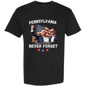 Trump Butler Pennsylvania Never Forget 2024 Garment-Dyed Heavyweight T-Shirt