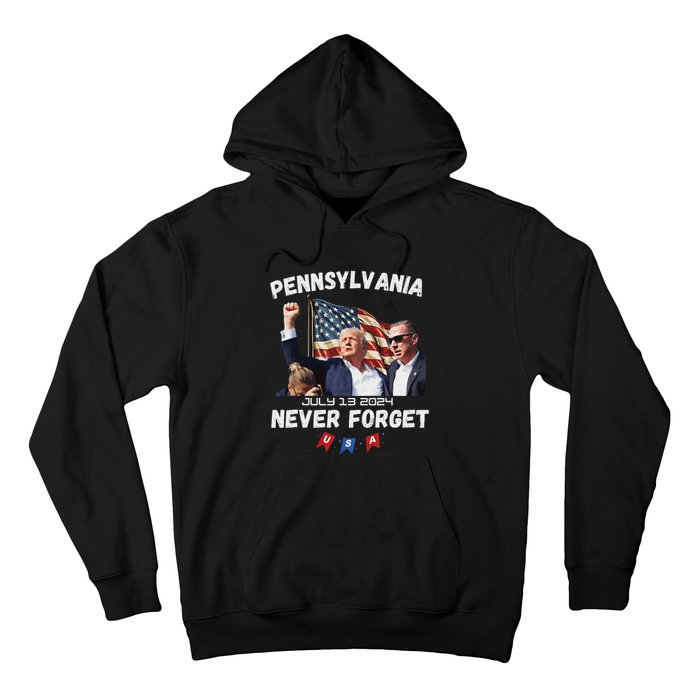 Trump Butler Pennsylvania Never Forget 2024 Hoodie