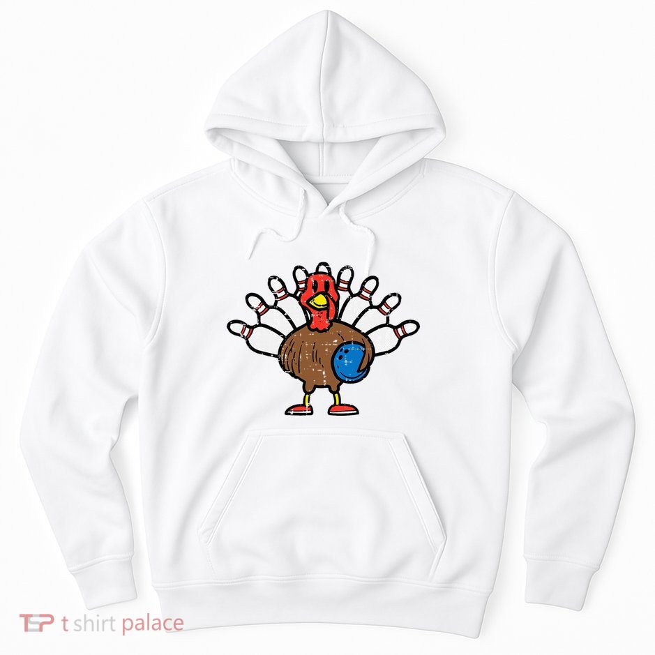 Turkey Bowling Pins Funny Thanksgiving Sports Hoodie