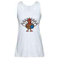 Turkey Bowling Pins Funny Thanksgiving Sports Ladies Essential Flowy Tank