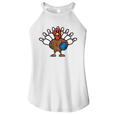 Turkey Bowling Pins Funny Thanksgiving Sports Women's Perfect Tri Rocker Tank