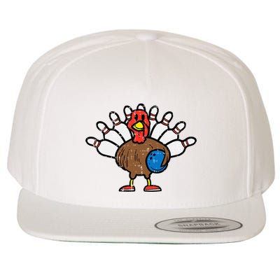 Turkey Bowling Pins Funny Thanksgiving Sports Wool Snapback Cap