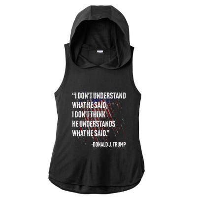 Trump Biden Presidential Debate 2024 Funny Ladies PosiCharge Tri-Blend Wicking Draft Hoodie Tank