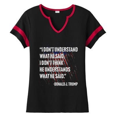 Trump Biden Presidential Debate 2024 Funny Ladies Halftime Notch Neck Tee