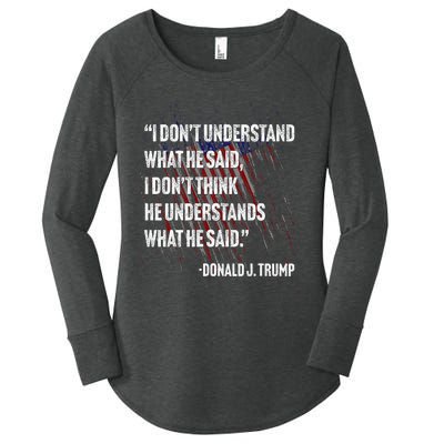 Trump Biden Presidential Debate 2024 Funny Women's Perfect Tri Tunic Long Sleeve Shirt