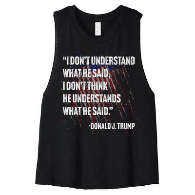 Trump Biden Presidential Debate 2024 Funny Women's Racerback Cropped Tank