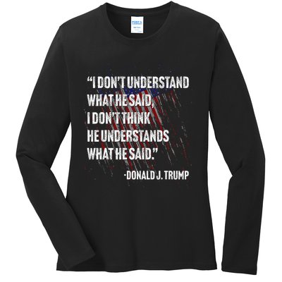 Trump Biden Presidential Debate 2024 Funny Ladies Long Sleeve Shirt