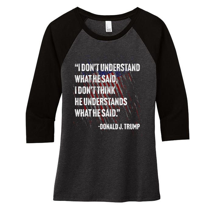 Trump Biden Presidential Debate 2024 Funny Women's Tri-Blend 3/4-Sleeve Raglan Shirt