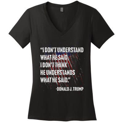 Trump Biden Presidential Debate 2024 Funny Women's V-Neck T-Shirt