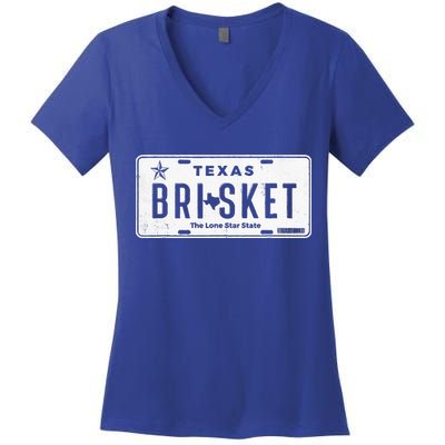Texas Brisket Pitmaster BBQ Lover Smoker Grilling Women's V-Neck T-Shirt