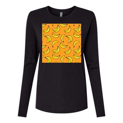 Tropical Banana Pattern  Womens Cotton Relaxed Long Sleeve T-Shirt