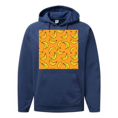 Tropical Banana Pattern  Performance Fleece Hoodie