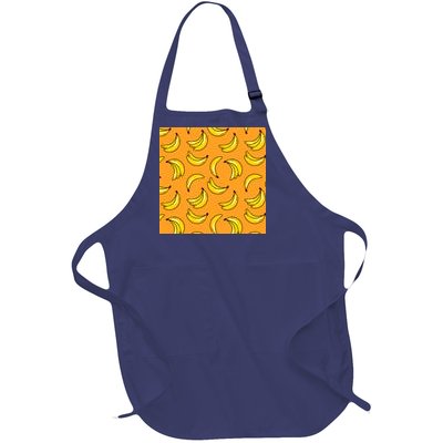 Tropical Banana Pattern  Full-Length Apron With Pockets