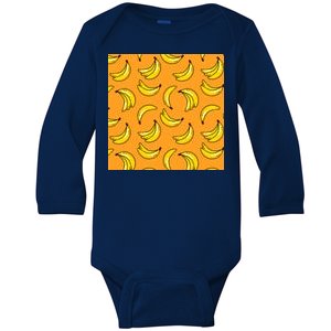 Tropical Banana Pattern  Baby Long Sleeve Bodysuit