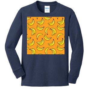 Tropical Banana Pattern  Kids Long Sleeve Shirt