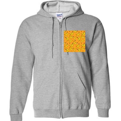 Tropical Banana Pattern  Full Zip Hoodie