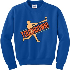 Touchdown Baseball Player Sports Lover Coach Graphic Gift Kids Sweatshirt