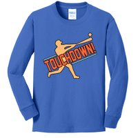 Touchdown Baseball Player Sports Lover Coach Graphic Gift Kids Long Sleeve Shirt