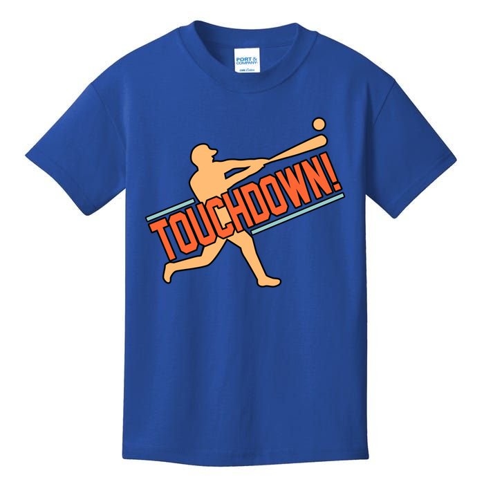 Touchdown Baseball Player Sports Lover Coach Graphic Gift Kids T-Shirt