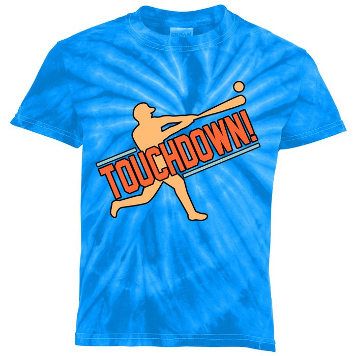 Touchdown Baseball Player Sports Lover Coach Graphic Gift Kids Tie-Dye T-Shirt