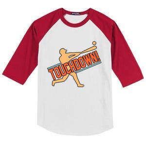 Touchdown Baseball Player Sports Lover Coach Graphic Gift Kids Colorblock Raglan Jersey