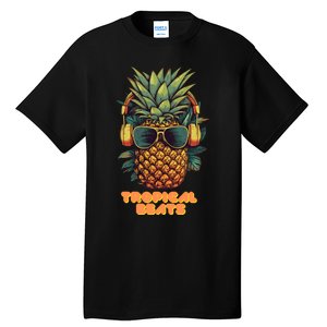 Tropical Beats Pineapple DJ Fun and Unique Summer Style Tall T-Shirt