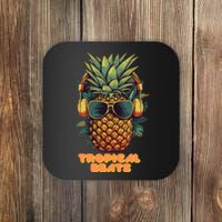 Tropical Beats Pineapple DJ Fun and Unique Summer Style Coaster