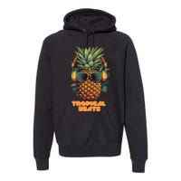 Tropical Beats Pineapple DJ Fun and Unique Summer Style Premium Hoodie