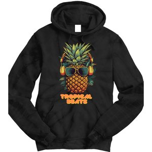 Tropical Beats Pineapple DJ Fun and Unique Summer Style Tie Dye Hoodie