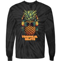 Tropical Beats Pineapple DJ Fun and Unique Summer Style Tie-Dye Long Sleeve Shirt