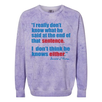 Trump Biden Presidential Debate 2024 Funny Quote Colorblast Crewneck Sweatshirt