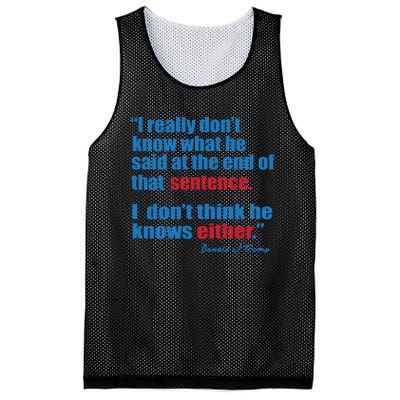 Trump Biden Presidential Debate 2024 Funny Quote Mesh Reversible Basketball Jersey Tank