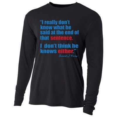 Trump Biden Presidential Debate 2024 Funny Quote Cooling Performance Long Sleeve Crew