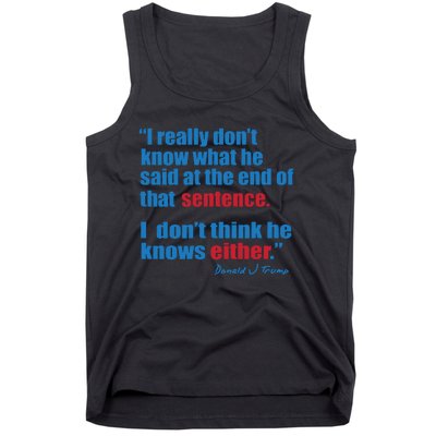 Trump Biden Presidential Debate 2024 Funny Quote Tank Top