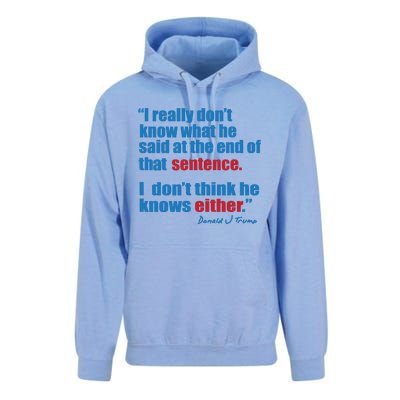 Trump Biden Presidential Debate 2024 Funny Quote Unisex Surf Hoodie