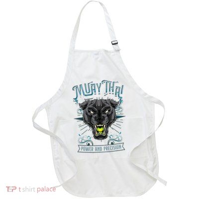 Thai Boxing Power And Precision Muay Thai And Panther Full-Length Apron With Pockets