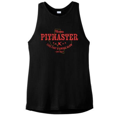 Texas Bbq Pitmaster For Meat Smoking Grilling Barbecuing Dad Meaningful Gift Ladies PosiCharge Tri-Blend Wicking Tank