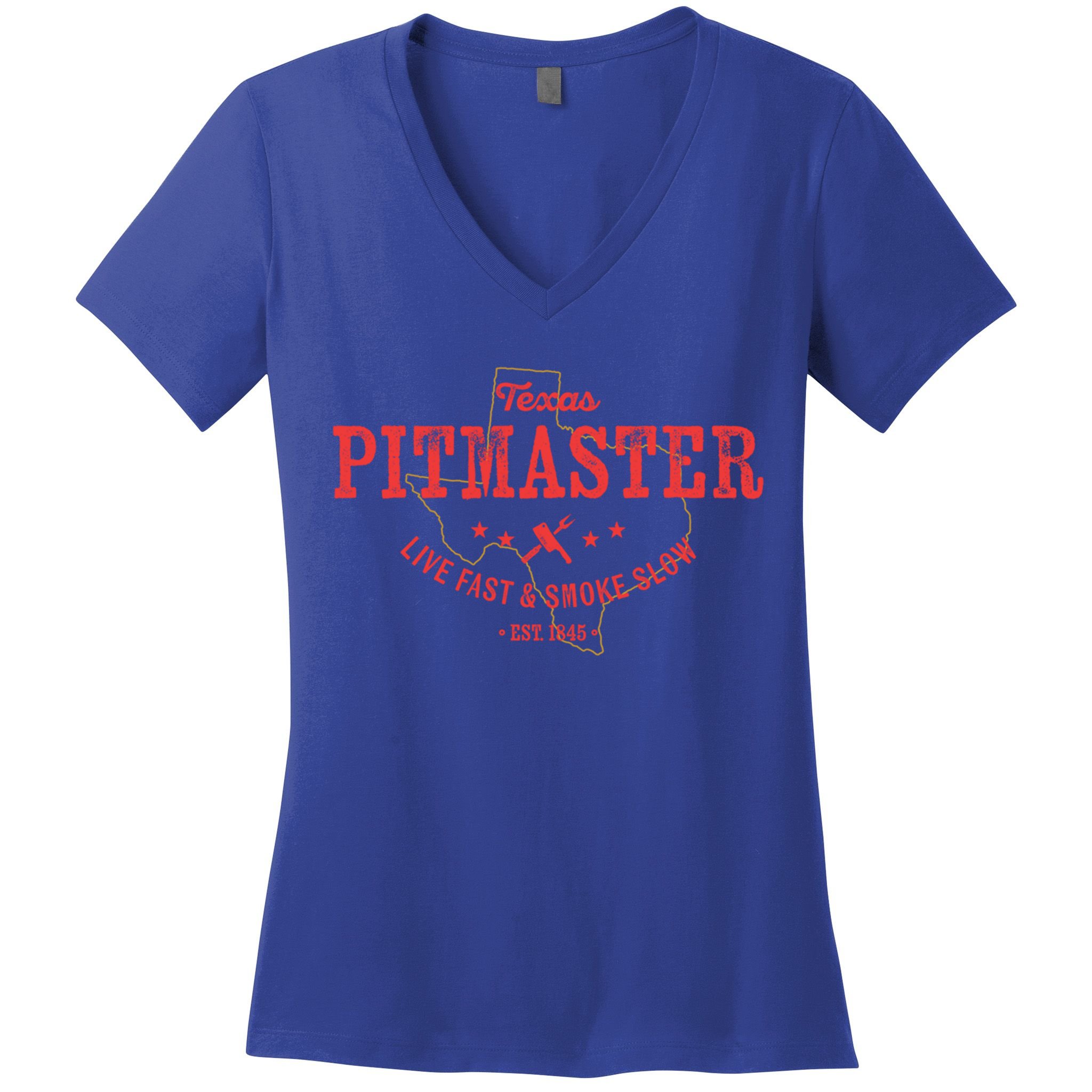 Texas Bbq Pitmaster For Meat Smoking Grilling Barbecuing Dad Meaningful Gift Women's V-Neck T-Shirt
