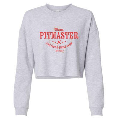 Texas Bbq Pitmaster For Meat Smoking Grilling Barbecuing Dad Meaningful Gift Cropped Pullover Crew