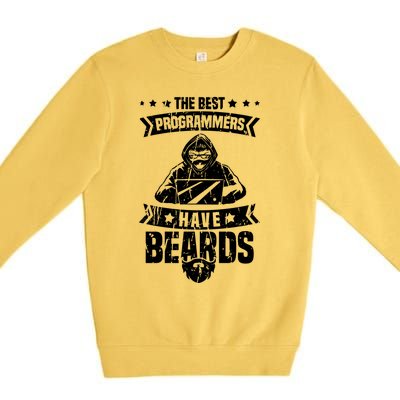 The Best Programmers Have Beards Funny Gift Developer Programming Funny Gift Premium Crewneck Sweatshirt