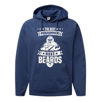 The Best Programmers Have Beards Funny Gift Developer Programming Funny Gift Performance Fleece Hoodie